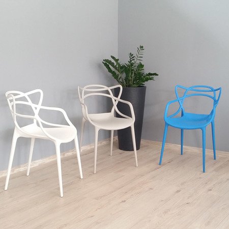 Krzesło ażurowe nowoczesne do ogrodu stylowe na balkon taras masters niebieskie 547 DF/BB