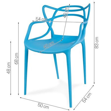 Krzesło ażurowe nowoczesne do ogrodu stylowe na balkon taras masters niebieskie 547 DF/BB