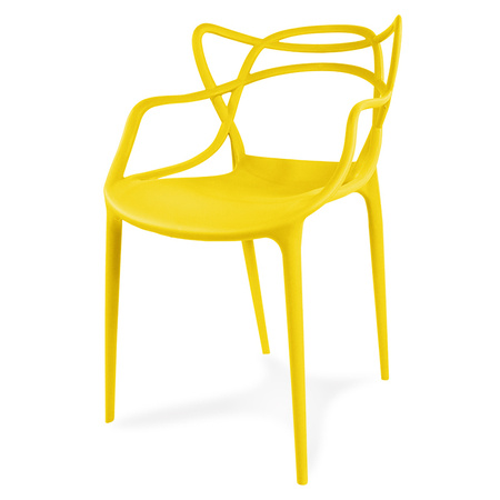 Krzesło ażurowe nowoczesne do ogrodu stylowe na balkon taras masters żółte XD-10-TG