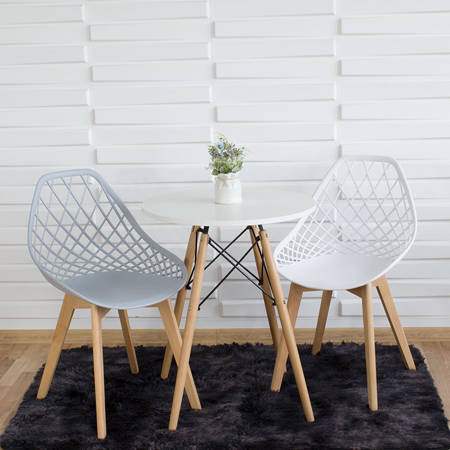 Krzesło ażurowe skandynawskie nowoczesne na drewnianych bukowych nogach stylowe brązowe YE-09 / typ 007