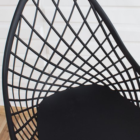 Krzesło ażurowe skandynawskie nowoczesne na drewnianych bukowych nogach stylowe czarne YE-02