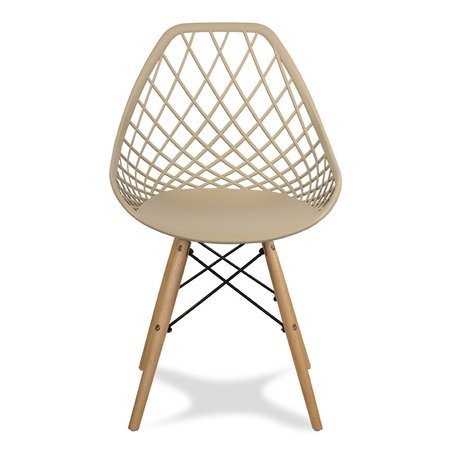 Krzesło ażurowe skandynawskie nowoczesne na drewnianych bukowych nogach stylowe jasno brązowe YE-20