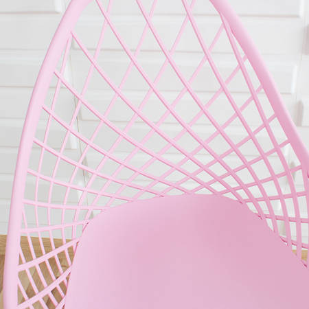 Krzesło ażurowe skandynawskie nowoczesne na drewnianych bukowych nogach stylowe różówe YE-08 / typ 007