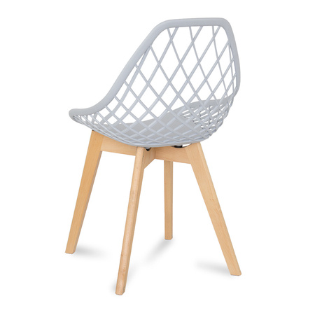 Krzesło ażurowe skandynawskie nowoczesne na drewnianych bukowych nogach stylowe szare YE-05 / typ 007