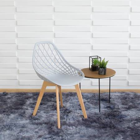 Krzesło ażurowe skandynawskie nowoczesne na drewnianych bukowych nogach stylowe szare YE-05 / typ 007