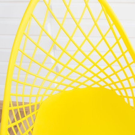 Krzesło ażurowe skandynawskie nowoczesne na drewnianych bukowych nogach stylowe żółte YE-10