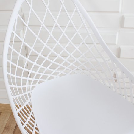 Krzesło ażurowe skandynawskie nowoczesne na metalowych buk nogach stylowe białe YE-01