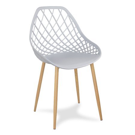 Krzesło ażurowe skandynawskie nowoczesne na metalowych buk nogach stylowe szary YE-05