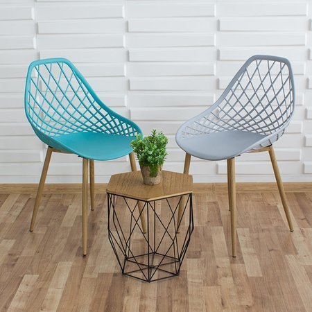 Krzesło ażurowe skandynawskie nowoczesne na metalowych buk nogach stylowe szary YE-05