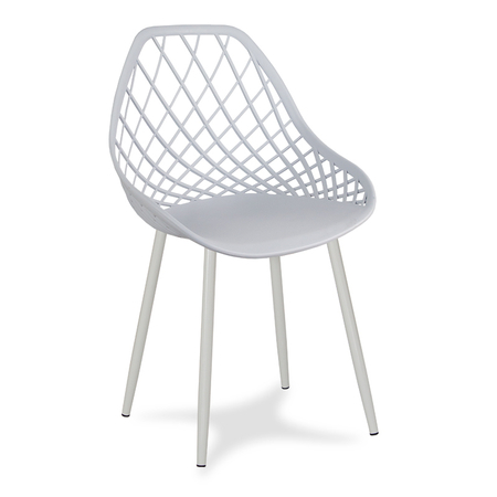 Krzesło ażurowe skandynawskie nowoczesne na metalowych szarych nogach stylowe szare YE-05