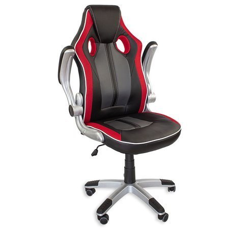 Krzesło biurowe fotel gamingowy ekoskóra do biurka L203B-R-G Czarno/Czerwono/Szare