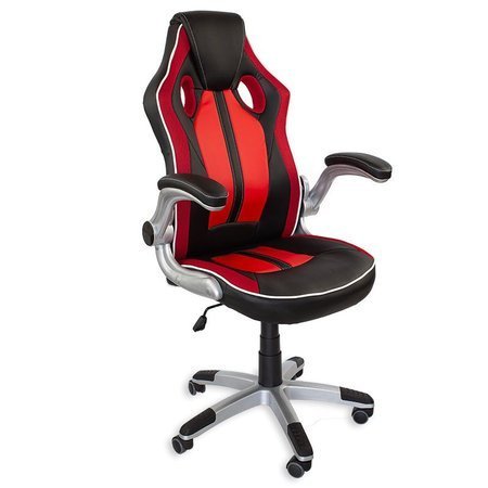 Krzesło biurowe fotel gamingowy ekoskóra do biurka L203B-R czarno-czerwone