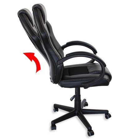 Krzesło biurowe fotel gamingowy ekoskóra do biurka L302B-B czarno-czarne