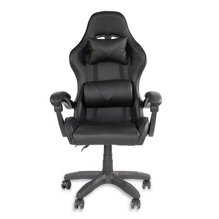 Krzesło biurowe fotel gamingowy ekoskóra do biurka L810B-B czarno-czarne