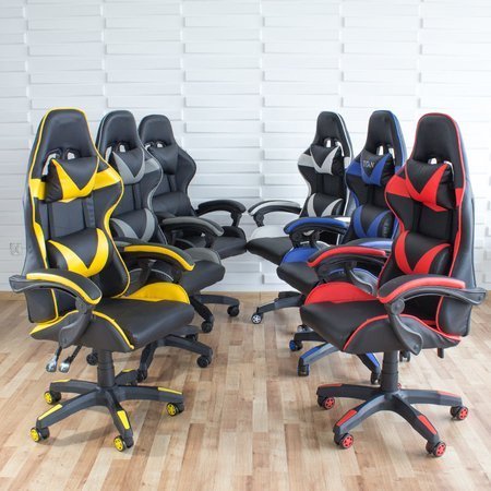 Krzesło biurowe fotel gamingowy ekoskóra do biurka L810B-R czarno-czerwone