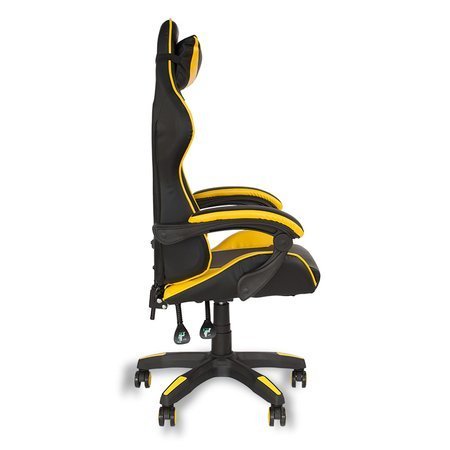 Krzesło biurowe fotel gamingowy ekoskóra do biurka L810B-Y czarno-żółte