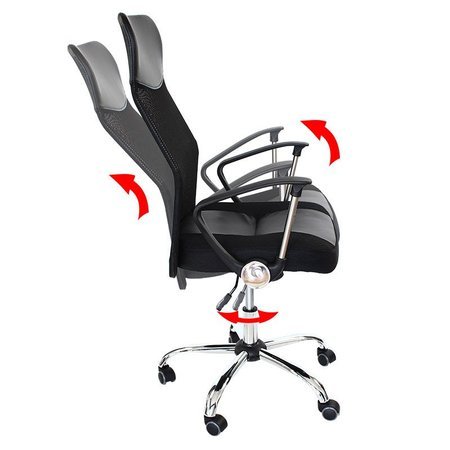 Krzesło biurowe fotel gamingowy ekoskóra obrotowy do biurka L406B-BL czarno-niebieskie