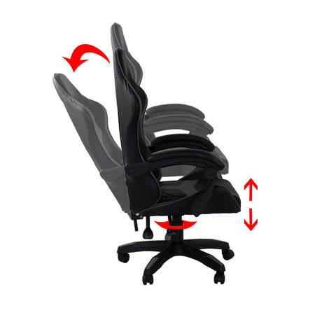 Krzesło biurowe, fotel gamingowy kubełkowy ekoskóra L103 Czarno/Białe