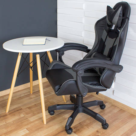 Krzesło biurowe, fotel gamingowy kubełkowy ekoskóra L103 Czarno/Szare