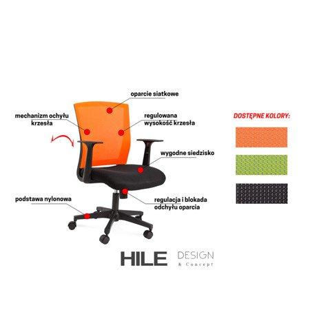 Krzesło biurowe tkanina membranowa, fotel biurowy dla dziecka z oparciem L505-16 zielone