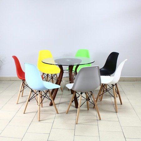 Krzesło buk na drewnianych bukowych nogach nowoczesne stylowe do kuchni białe 212 TS