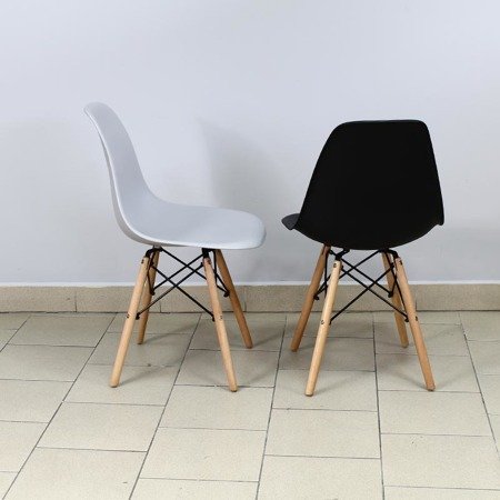 Krzesło buk na drewnianych bukowych nogach nowoczesne stylowe do kuchni czarne 212 TA/AB