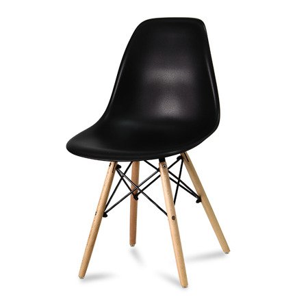 Krzesło buk na drewnianych bukowych nogach nowoczesne stylowe do kuchni czarne 212 TS
