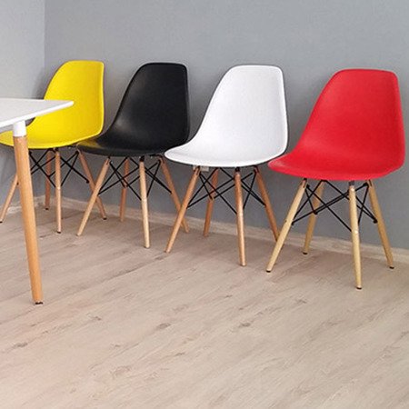 Krzesło buk na drewnianych bukowych nogach nowoczesne stylowe do kuchni czerwone 212 TA/AB