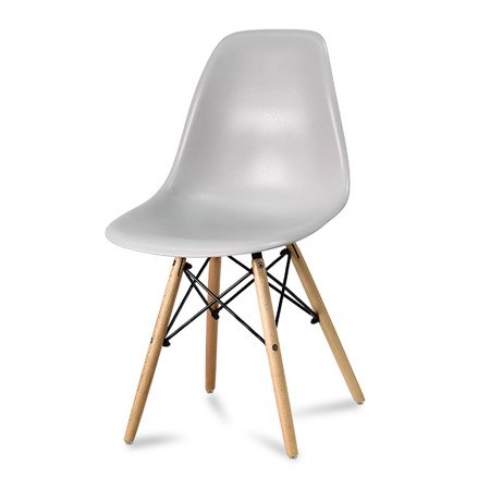 Krzesło buk na drewnianych bukowych nogach nowoczesne stylowe do kuchni szare 212 TS