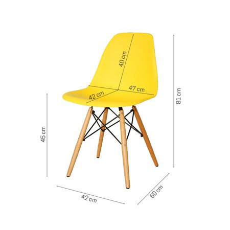 Krzesło buk na drewnianych nogach bukowych nowoczesne stylowe do kuchni żółte 212 TA/AB