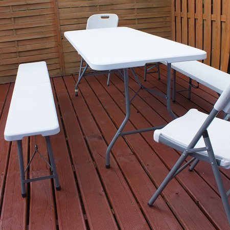 Krzesło cateringowe składane ogrodowe turystyczne solidne nowoczesne białe Y52