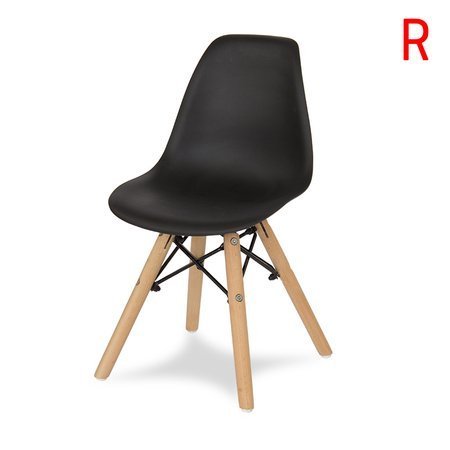 Krzesło dla dzieci dziecięce na drewnianych bukowych nogach krzesełko do biurka czarne KIDS 212 AB roz