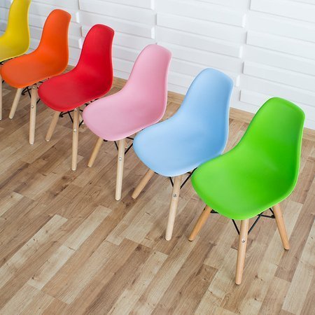 Krzesło dla dzieci dziecięce na drewnianych bukowych nogach krzesełko do biurka czerwone KIDS 212 AB roz