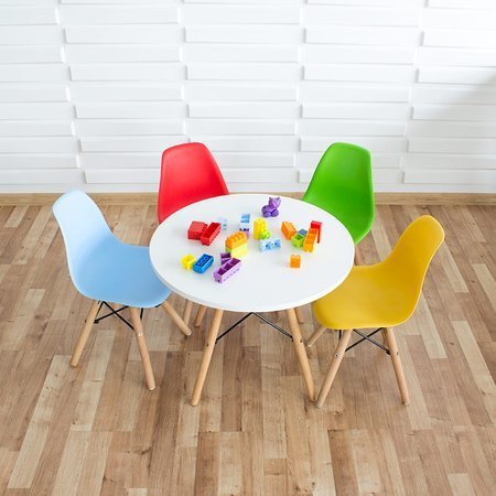 Krzesło dla dzieci dziecięce na drewnianych bukowych nogach krzesełko do biurka czerwone KIDS 212 AB roz