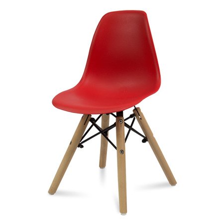 Krzesło dla dzieci dziecięce na drewnianych bukowych nogach krzesełko do biurka czerwone KIDS 212 SP