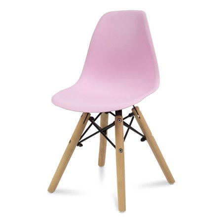 Krzesło dla dzieci dziecięce na drewnianych bukowych nogach krzesełko do biurka różowe KIDS 212 SP