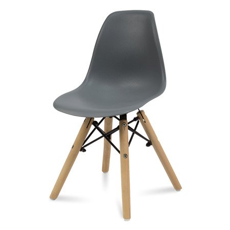 Krzesło dla dzieci dziecięce na drewnianych bukowych nogach krzesełko do biurka szare KIDS 212 SP