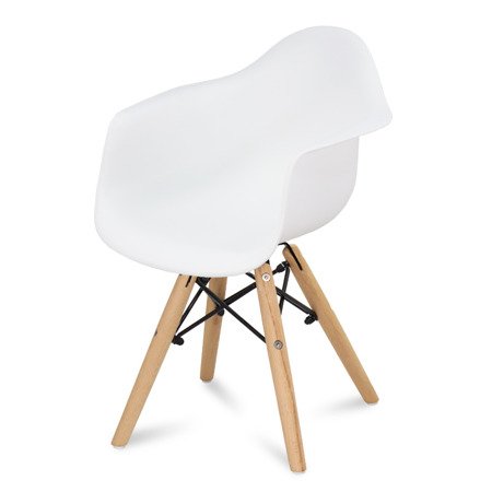 Krzesło dla dzieci krzesełko dziecięce na drewnianych bukowych nogach białe 211 AB