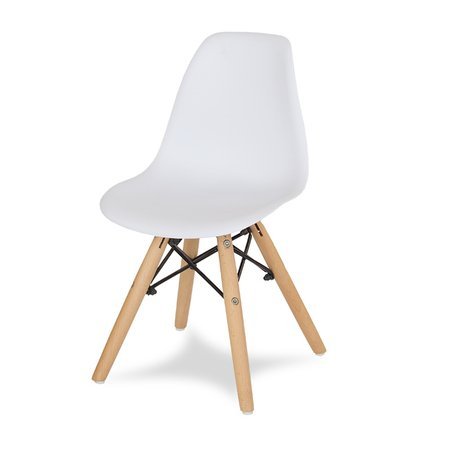 Krzesło dla dzieci krzesełko dziecięce na drewnianych bukowych nogach białe KIDS 212 AB