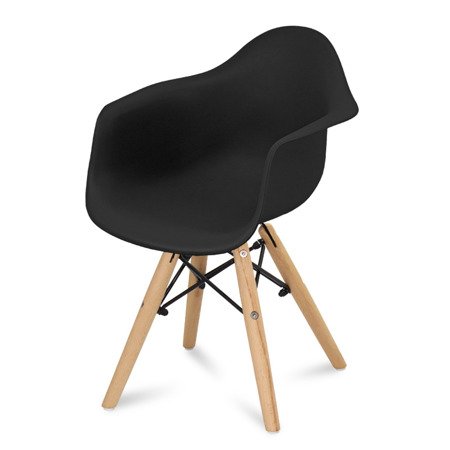 Krzesło dla dzieci krzesełko dziecięce na drewnianych bukowych nogach czarne 211 AB
