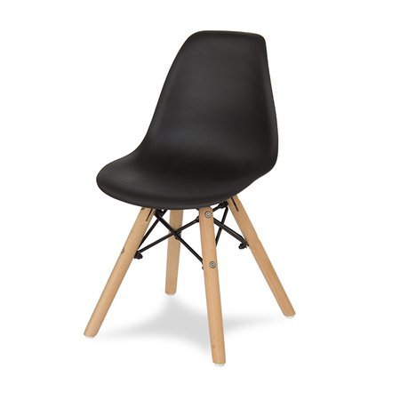 Krzesło dla dzieci krzesełko dziecięce na drewnianych bukowych nogach czarne KIDS 212 AB