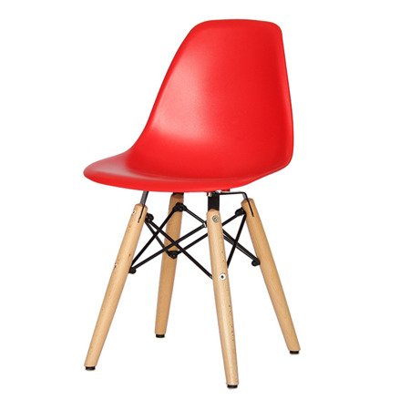 Krzesło dla dzieci krzesełko dziecięce na drewnianych bukowych nogach czerwone KIDS 212 TA