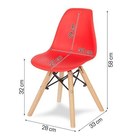 Krzesło dla dzieci krzesełko dziecięce na drewnianych bukowych nogach czerwony KIDS 212 AB