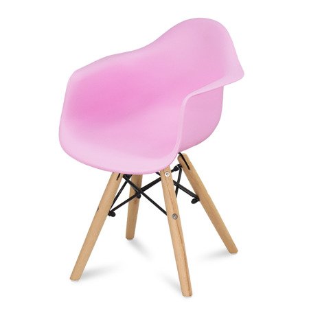 Krzesło dla dzieci krzesełko dziecięce na drewnianych bukowych nogach różowe 211 AB