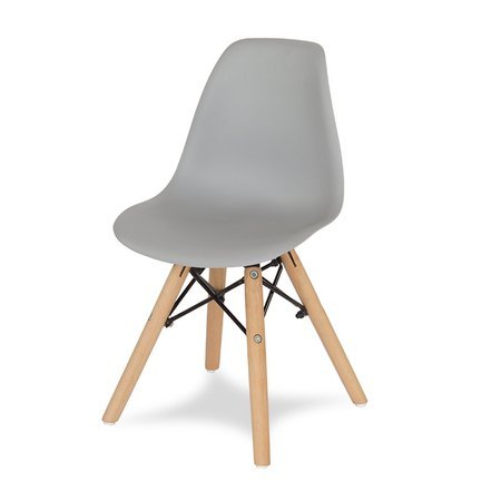Krzesło dla dzieci krzesełko dziecięce na drewnianych bukowych nogach szare KIDS 212 AB