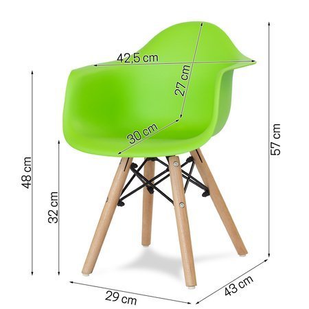 Krzesło dla dzieci krzesełko dziecięce na drewnianych bukowych nogach zielone 211 AB