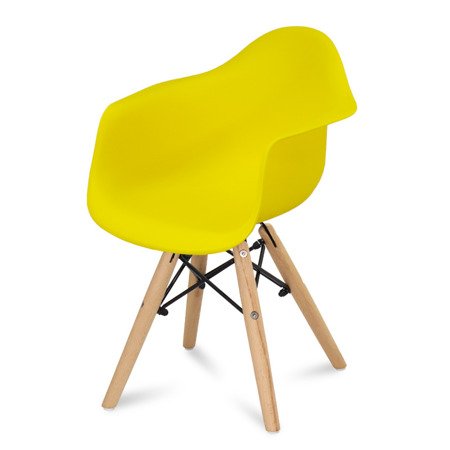 Krzesło dla dzieci krzesełko dziecięce na drewnianych bukowych nogach żółte 211 AB