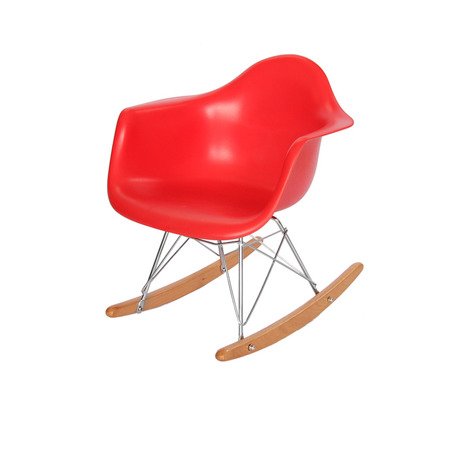 Krzesło dla dzieci na biegunach dziecięce na metalowo-drewnianych płozach czerwone 211 TA