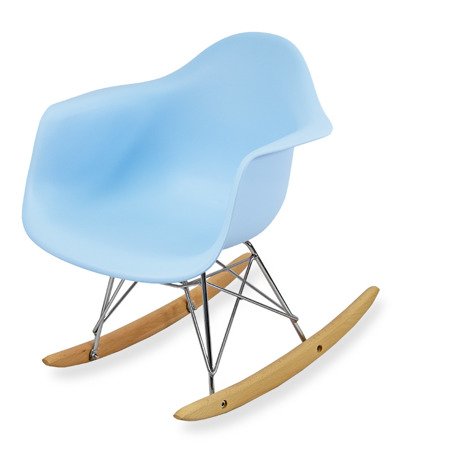 Krzesło dla dzieci na biegunach dziecięce na metalowo-drewnianych płozach niebieskie 211 AB