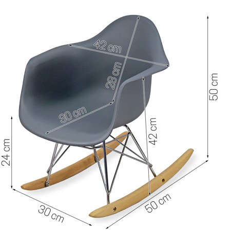 Krzesło dla dzieci na biegunach dziecięce na metalowo-drewnianych płozach szare 211 AB
